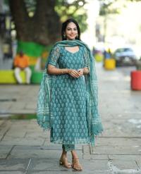 Premium Readymade Kota Fabric Batik Print Three-Piece Set