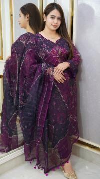 Exclusive Readymade Kota Fabric Batik Printed Three-Piece Set