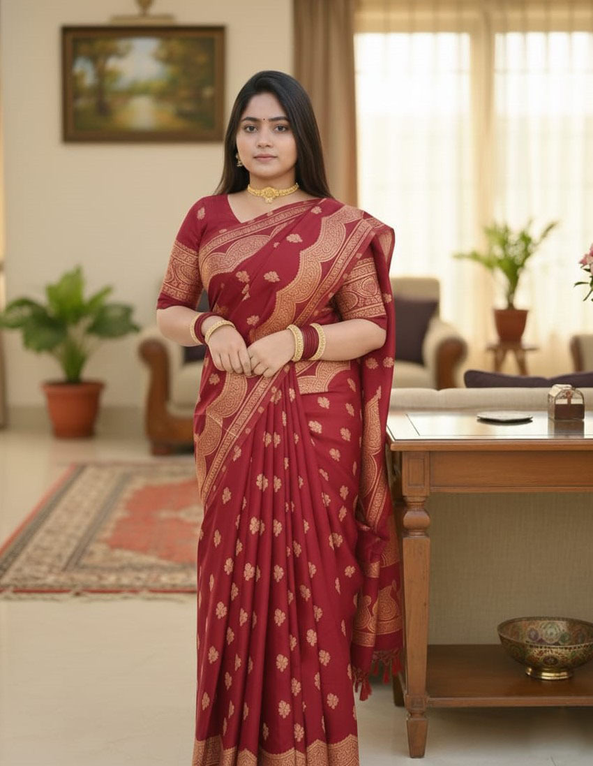 Japani Silk Skin Print Sharee with Blouse Piece ⭐⭐⭐⭐