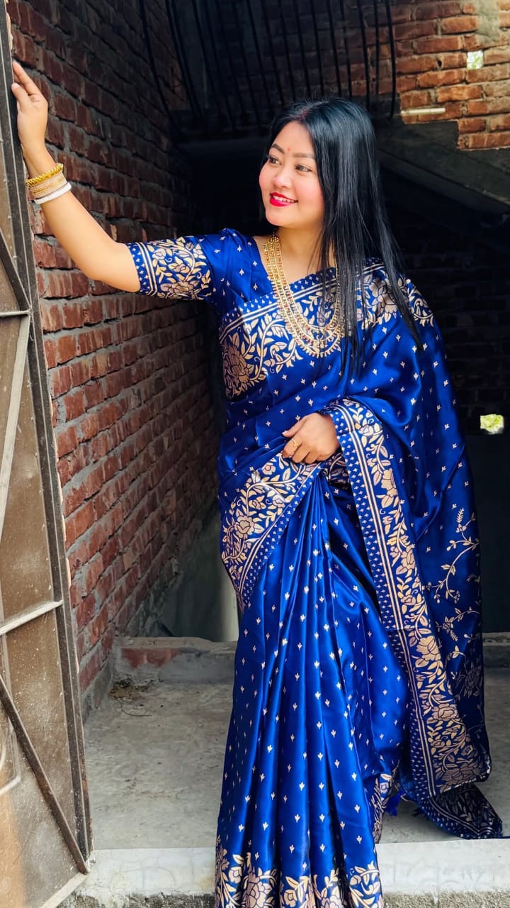 Japani Silk Skin Print Sharee with Blouse Piece ⭐⭐⭐⭐