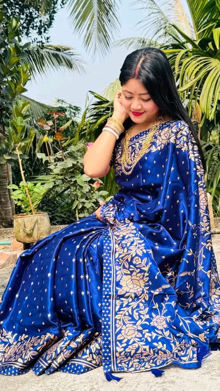 Japani Silk Skin Print Sharee with Blouse Piece ⭐⭐⭐⭐