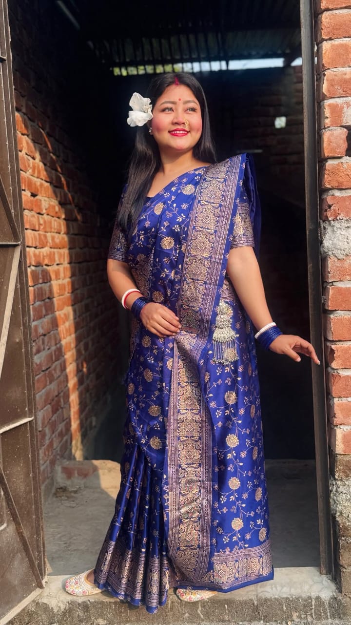 Japani Silk Skin Print Sharee with Blouse Piece ⭐⭐⭐⭐