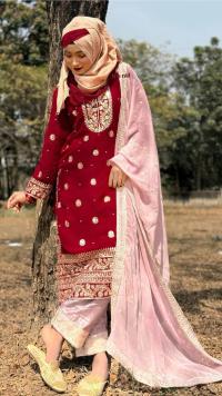 Soft Jorjet With sequence embroidery Three Piece ⭐⭐⭐⭐