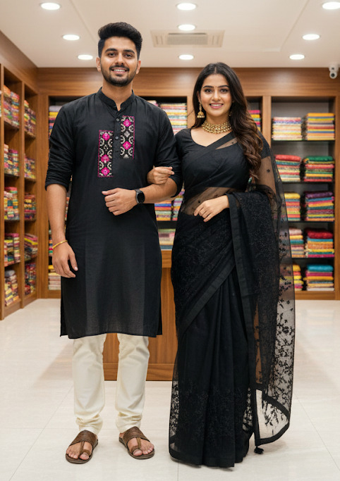 Premium Embroidery Matching Saree & Panjabi Couple Collection