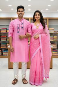 Premium Embroidery Matching Saree & Panjabi Couple Collection
