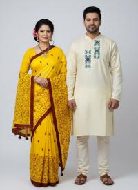 Premium Embroidery Matching Saree & Panjabi Couple Collection
