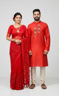 Premium Embroidery Matching Saree & Panjabi Couple Collection