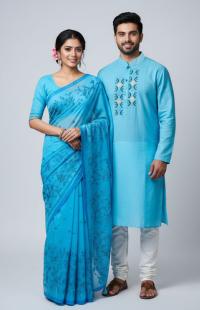 Premium Embroidery Matching Saree & Panjabi Couple Collection