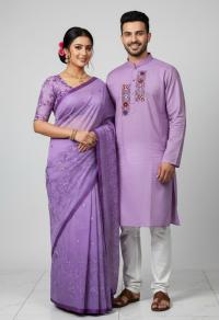 Premium Embroidery Matching Saree & Panjabi Couple Collection