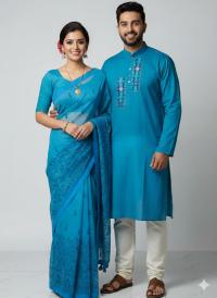Premium Embroidery Matching Saree & Panjabi Couple Collection