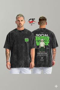 Premium 250+ GSM Acid Wash Drop Shoulder T-Shirt for Men