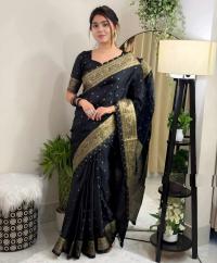 Premium Japani Silk Sharee with Skin Print and Matching Blouse Piece