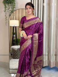 Premium Japani Silk Sharee with Skin Print and Matching Blouse Piece