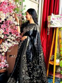 Premium Japani Silk Sharee with Skin Print and Matching Blouse Piece