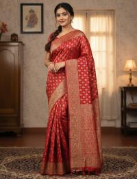 Premium Japani Silk Sharee with Skin Print and Matching Blouse Piece