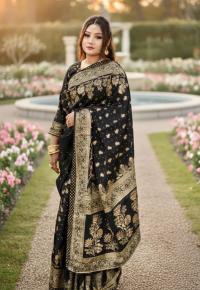 Premium Japani Silk Sharee with Skin Print and Matching Blouse Piece