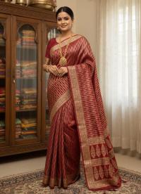 Premium Japani Silk Sharee with Skin Print and Matching Blouse Piece