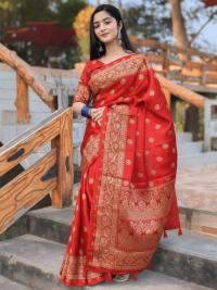 Premium Japani Silk Sharee with Skin Print and Matching Blouse Piece