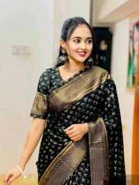 Premium Japani Silk Sharee with Skin Print and Matching Blouse Piece