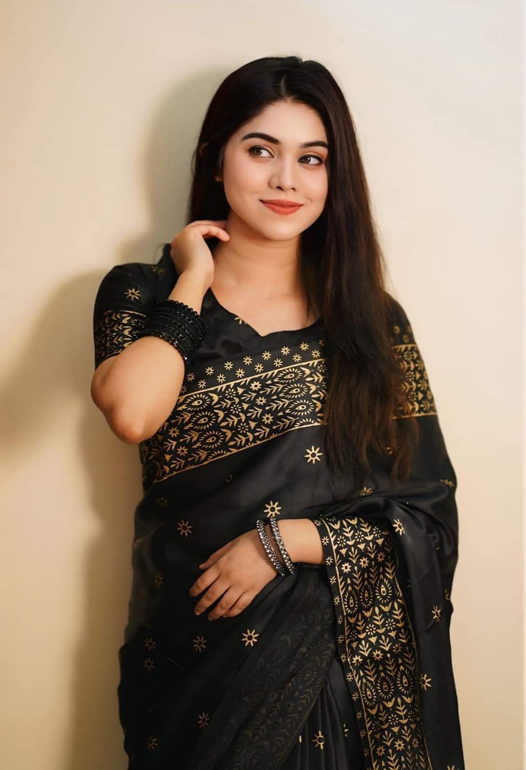 Premium Japani Silk Sharee with Skin Print and Matching Blouse Piece