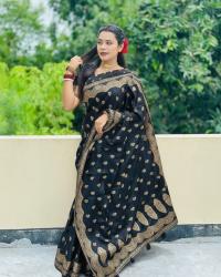 Premium Japani Silk Sharee with Skin Print and Matching Blouse Piece