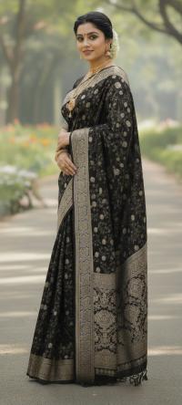 Premium Japani Silk Sharee with Skin Print and Matching Blouse Piece