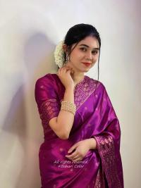 Premium Japani Silk Sharee with Skin Print and Matching Blouse Piece