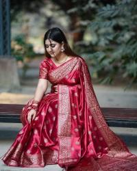 Premium Japani Silk Sharee with Skin Print and Matching Blouse Piece