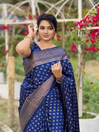 Premium Japani Silk Sharee with Skin Print and Matching Blouse Piece