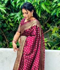 Premium Japani Silk Sharee with Skin Print and Matching Blouse Piece