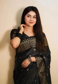 Premium Japani Silk Sharee with Skin Print and Matching Blouse Piece