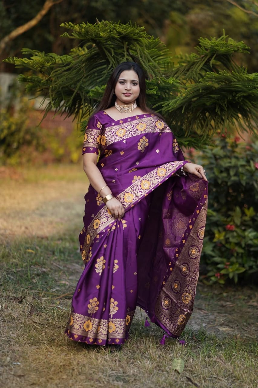 Premium Japani Silk Sharee with Skin Print and Matching Blouse Piece