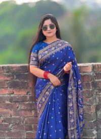 Premium Japani Silk Sharee with Skin Print and Matching Blouse Piece