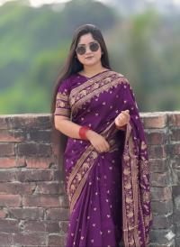 Premium Japani Silk Sharee with Skin Print and Matching Blouse Piece