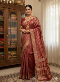 Premium Japani Silk Sharee with Skin Print and Matching Blouse Piece