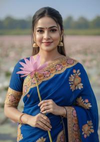 Premium Embroidery Semi Moslin Sharee ⭐⭐⭐⭐