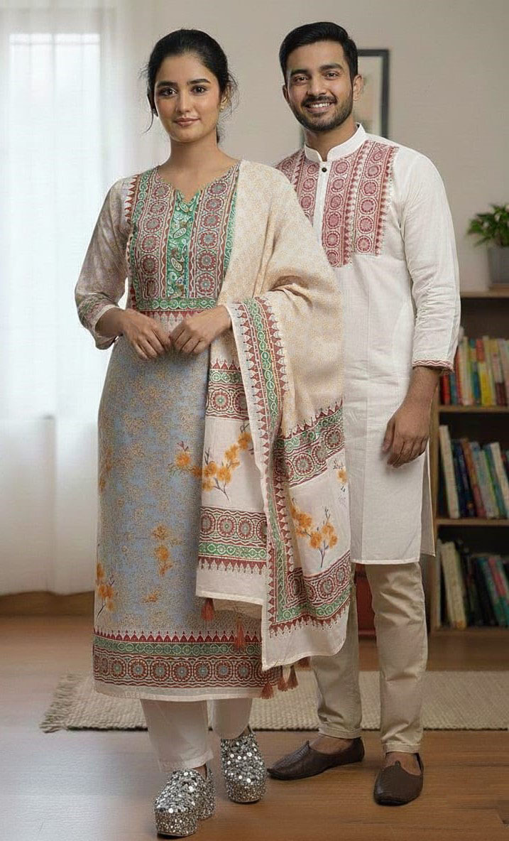 Panjabi Three Piece Couple Set ⭐⭐⭐