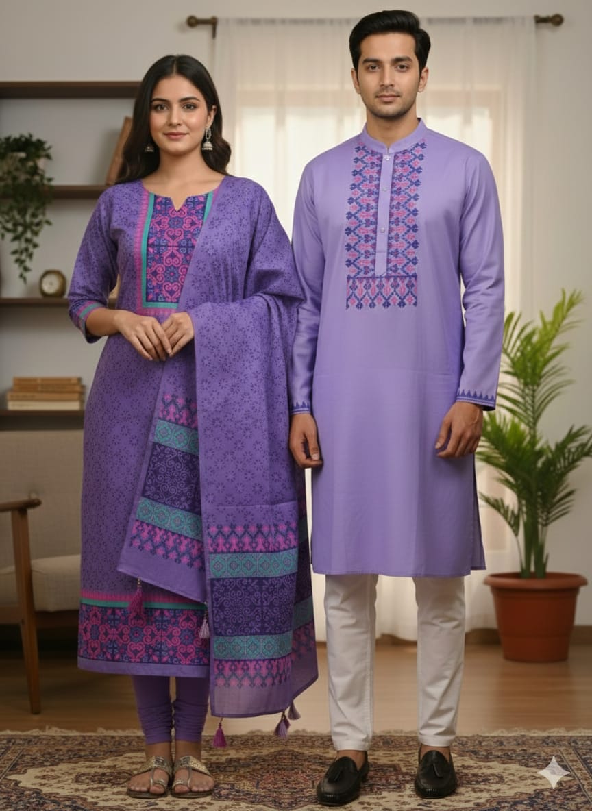 Panjabi Three Piece Couple Set ⭐⭐⭐