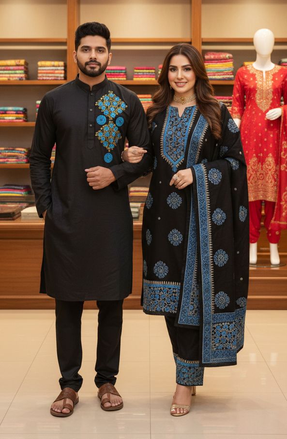 Panjabi Three Piece Couple Set ⭐⭐⭐