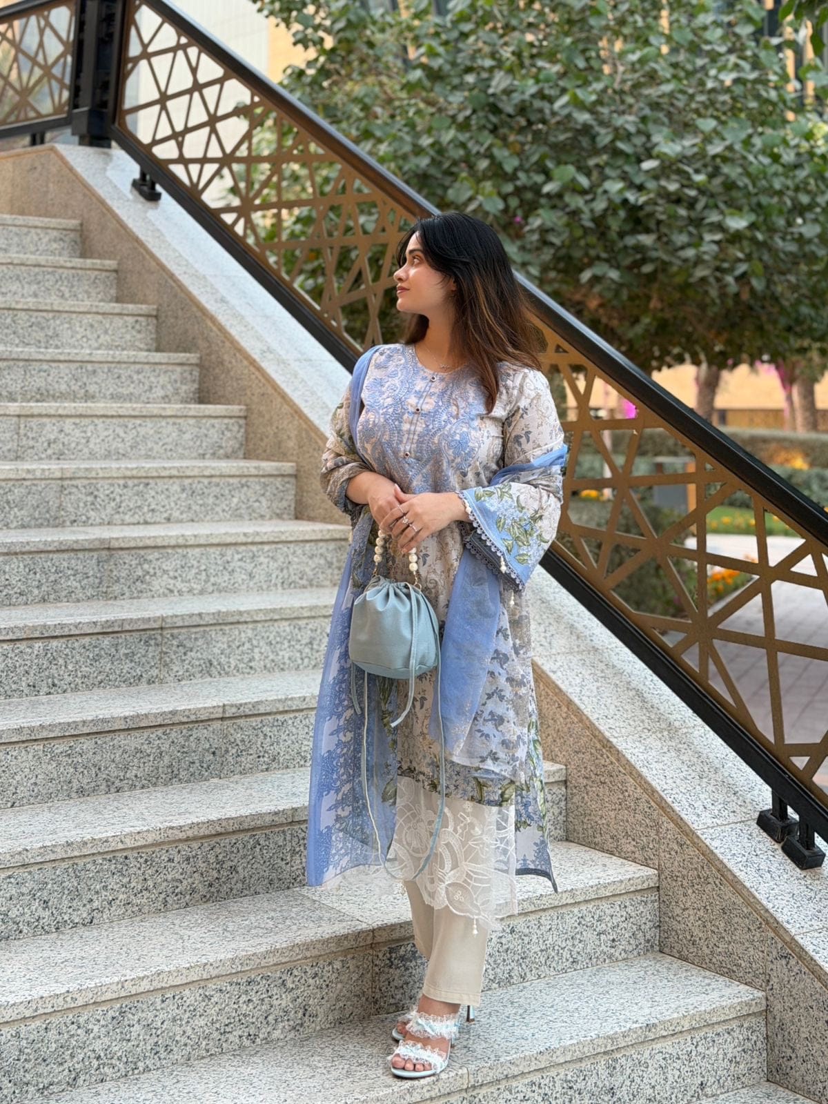 Digital Print Three Piece Suit Set