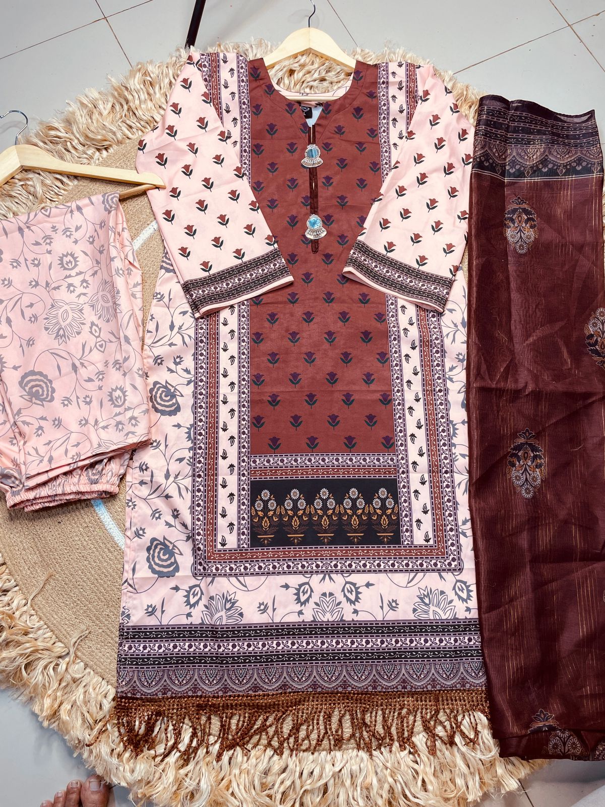 Digital Print Three Piece Suit Set