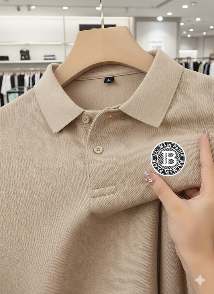 Durable Formal Solid Polo Shirt Fine Stitch Finish