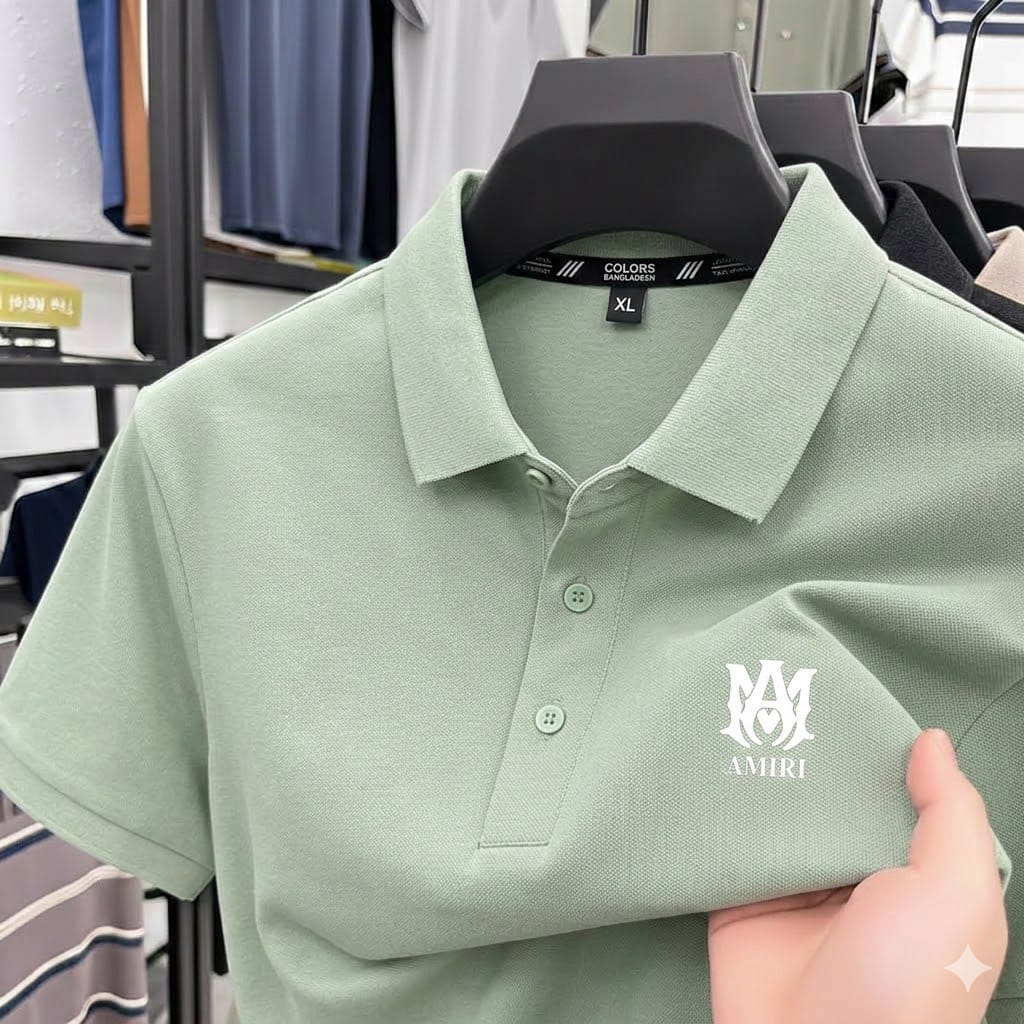 DR Fashion Premium Sage Green Polo Shirt for Men
