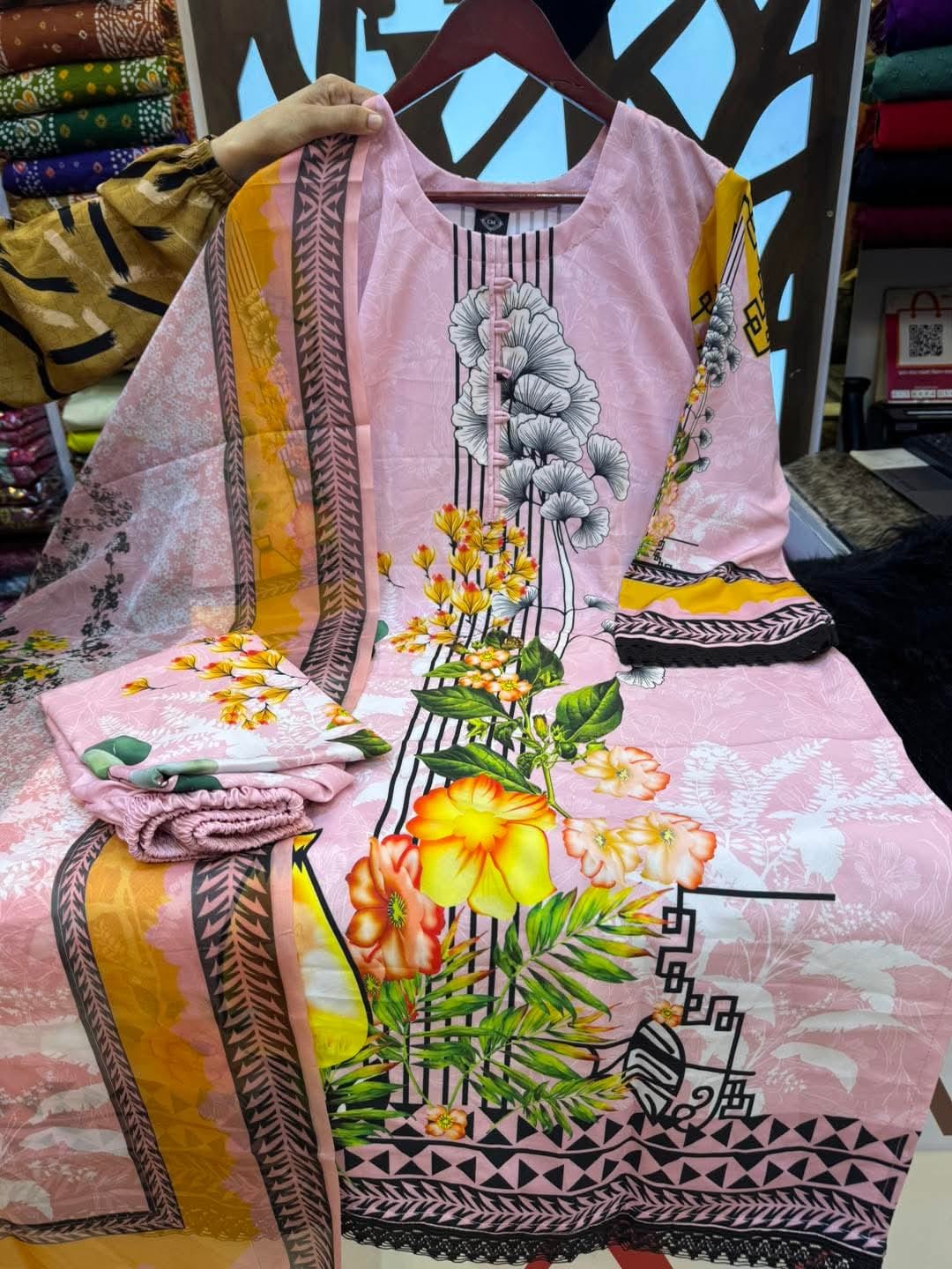 Digital Print Three Piece Suit Set