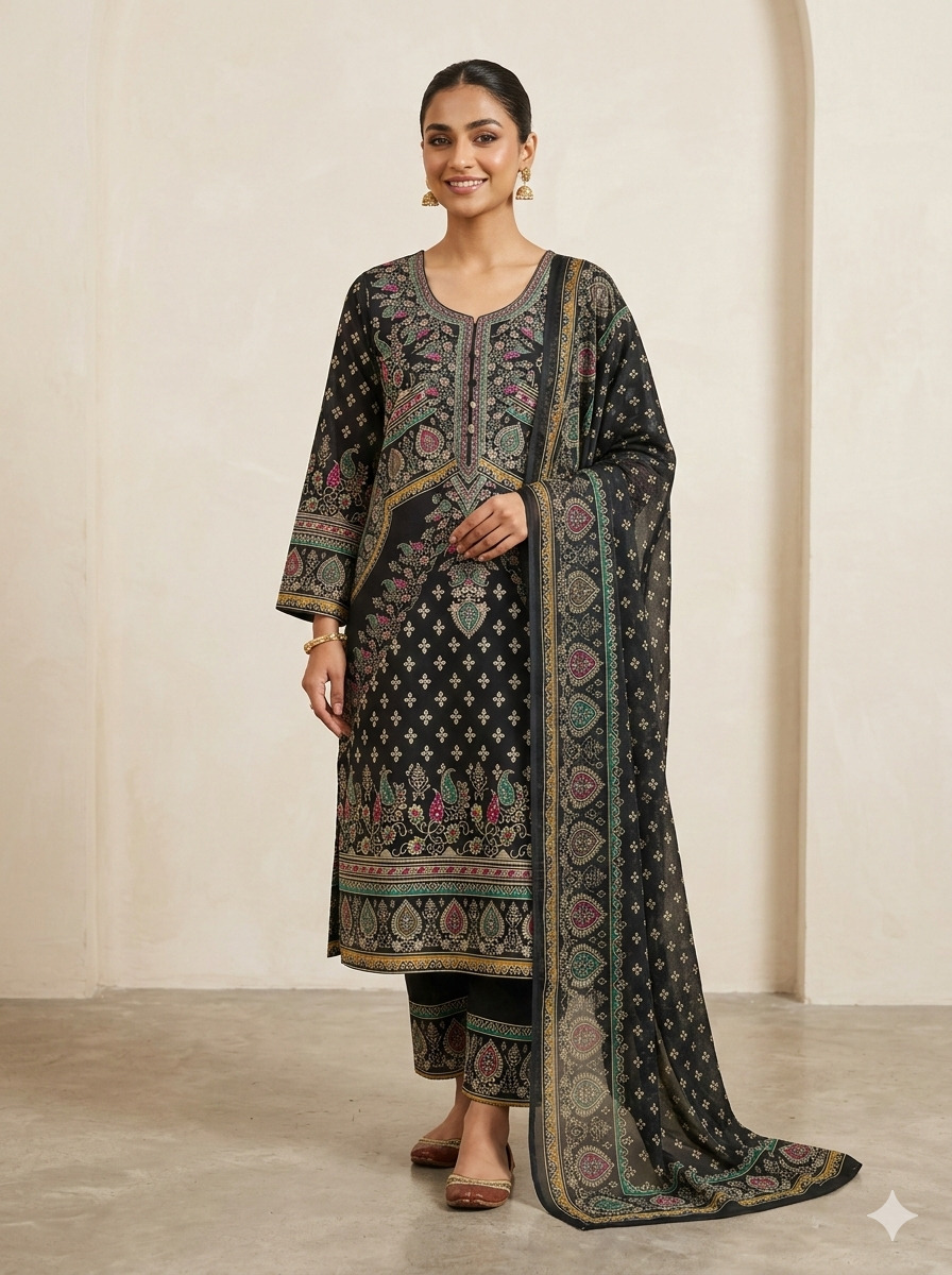 ডিজিটাল প্রিন্ট স্টোন ওয়ার্ক থ্রী পিস