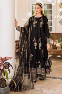 Exclusive Afsan Print AC Cotton Three Piece with Organza Orna