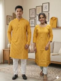 Panjabi Three Piece Couple Set