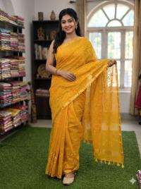 Premium Half Silk Sharee with Full Embroidery Work