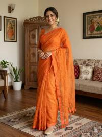 Premium Half Silk Sharee with Full Embroidery Work