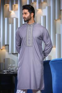 Original Pakistani Luxury Jacquard Cotton Panjabi with Complex Embroidery